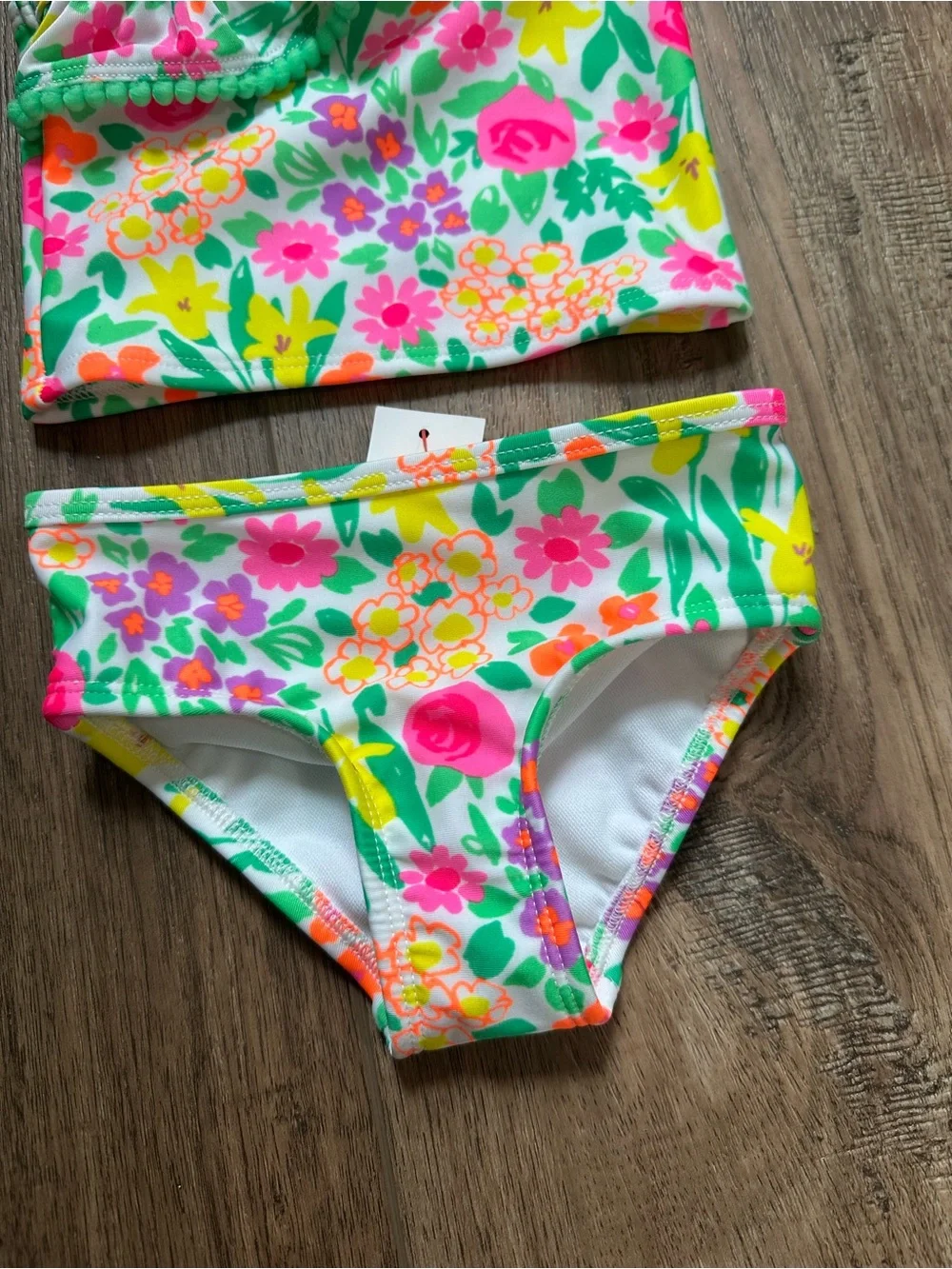 NWT! Cat & Jack Infant Girl’s Swimsuit, Bikini, 2pc, Floral, Neon, Summer, 12m